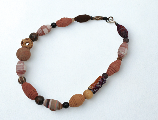 Earth Harmony Bead Necklace – Handmade with Natural Materials