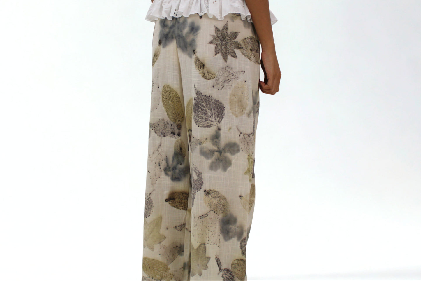 Eco-Printed Relaxed Fit Pants – Soft Botanical Tones