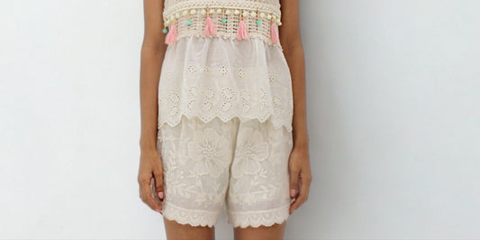 Luna Embroidered Lace Shorts