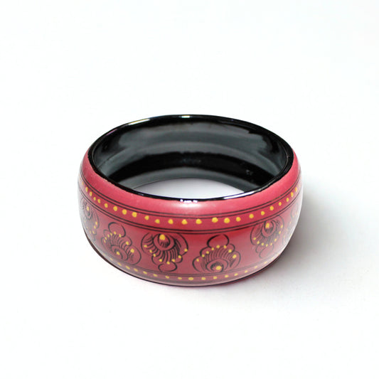 “Crimson Bloom” Lacquerware  Bangle – BNG11
