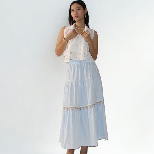 Isla Tiered Shell Taffeta Skirt