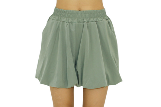 Olive Bloom Bubble Shorts