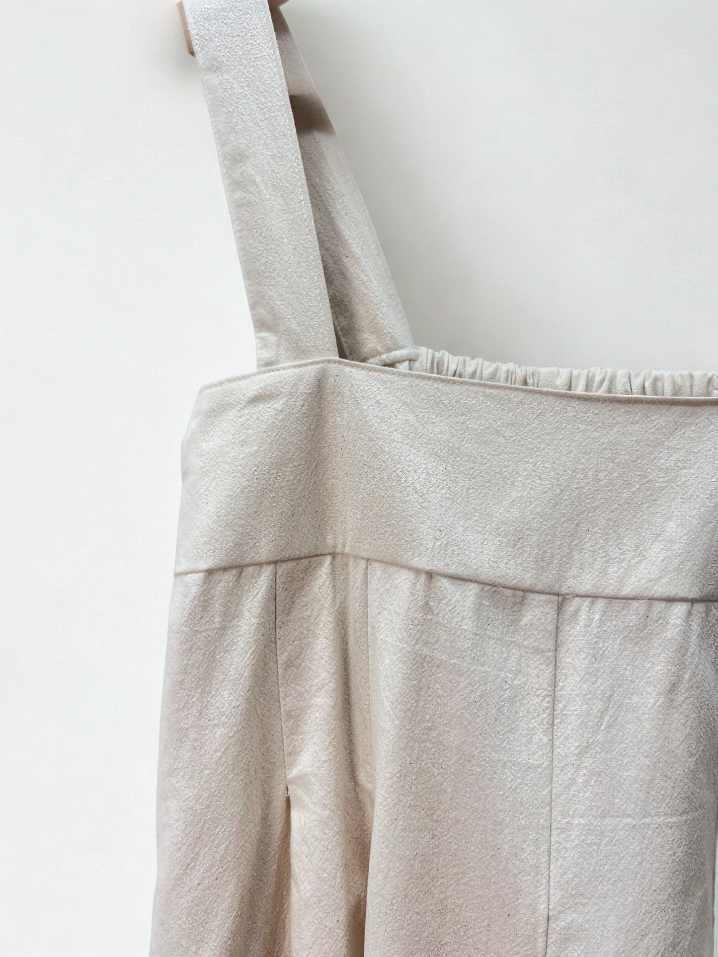 Ivory Cotton Crinkle Jumpsuit Dress