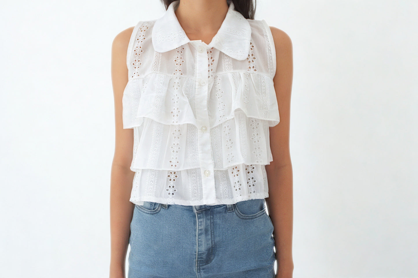Isla Ruffle Eyelet Blouse