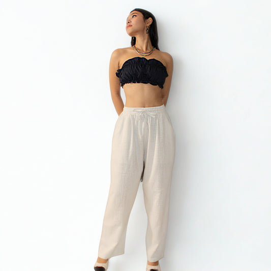 Coastal Breeze Linen Pants – Natural Sand