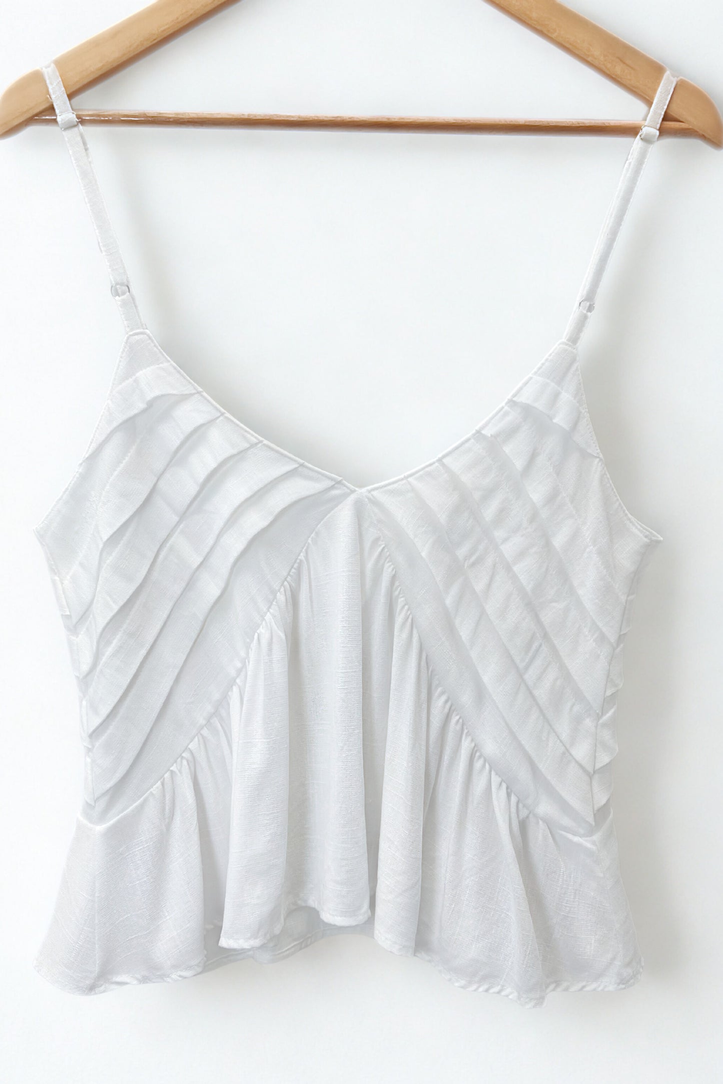 Luna Pleated Linen Peplum Cami