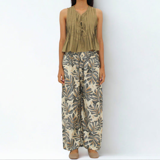 Thea Pleated Linen Blend Top