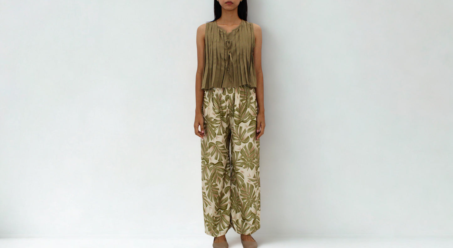 Thea Pleated Linen Blend Top